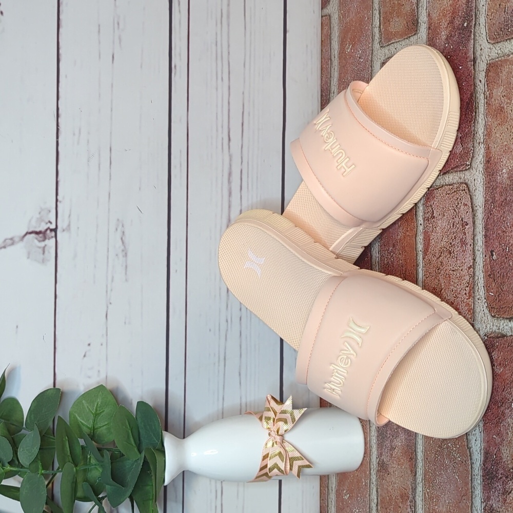 Hurley Women's Fusion Slide Sandal Peach Apricot Beachy Casual Women's Size 10‎